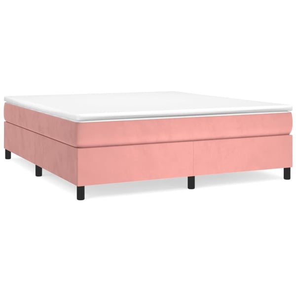 vidaXL Boxspring sengeramme 160x200 cm fløjl pink