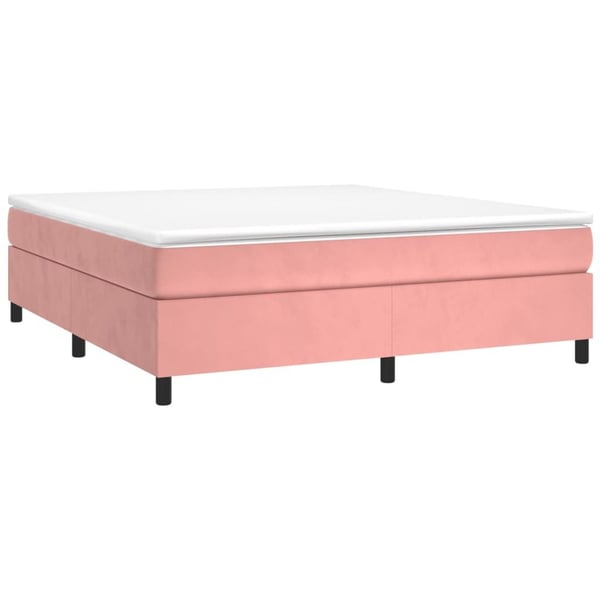 vidaXL Boxspring sengeramme 180x200 cm fløjl pink