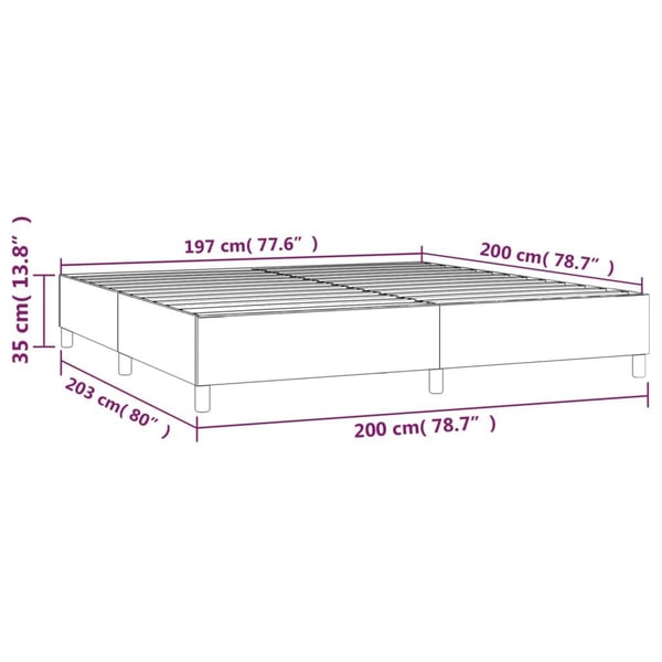 vidaXL Boxspring sengeramme Lysegrå 200x200 cm Fløjl