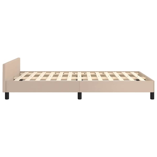 vidaXL Sengeramme med hovedgærde uden madras Cappuccino 120x200 cm
