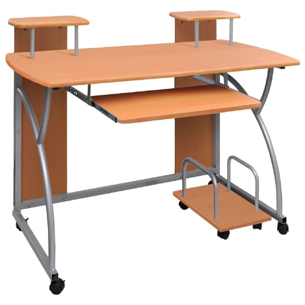 vidaXL computerbord 110x52x88,5 cm konstrueret træ brun