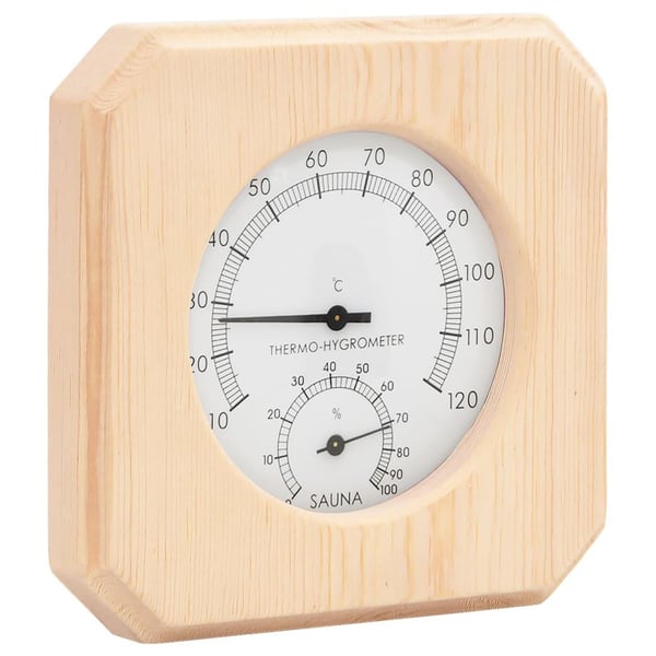 vidaXL 2-i-1 Hygrometer og timeglass til badstue heltre furu