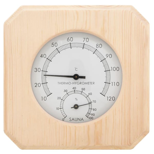 vidaXL 2-i-1 Hygrometer og timeglass til badstue heltre furu