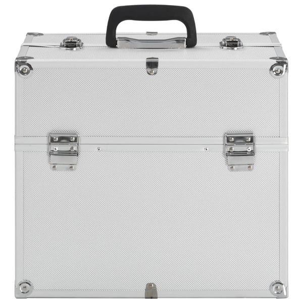 vidaXL Sminkeveske 37x24x35 cm sølv aluminium
