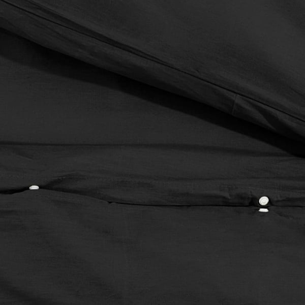 vidaXL sengetøj 220x240 cm let mikrofiberstof sort