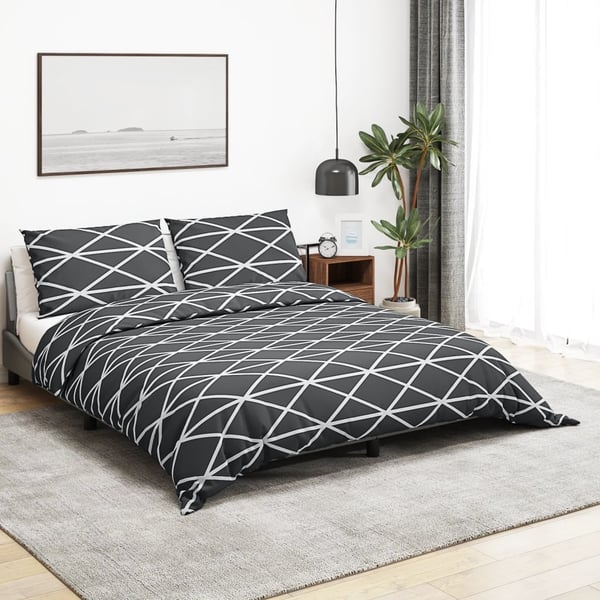 vidaXL sengetøj 135x200 cm bomuld grå