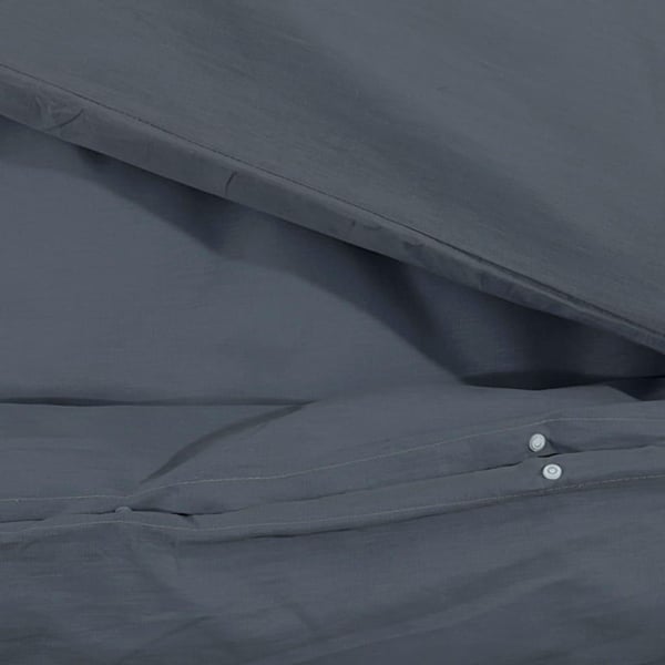vidaXL sengetøj 135x200 cm bomuld antracitgrå