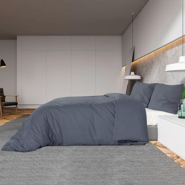 vidaXL sengetøj 200x200 cm bomuld antracitgrå