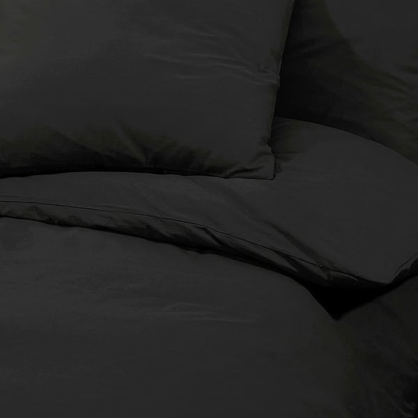 vidaXL Bäddset svart 135x200 cm bomull