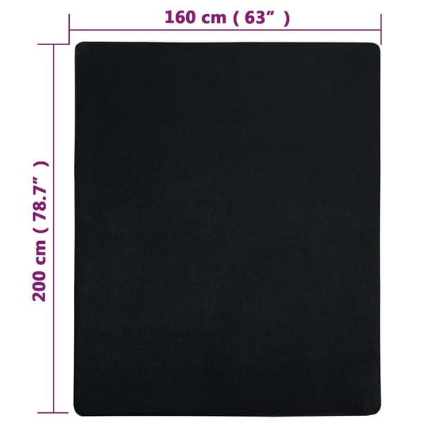 vidaXL Jerseylaken svart 160x200 cm bomull