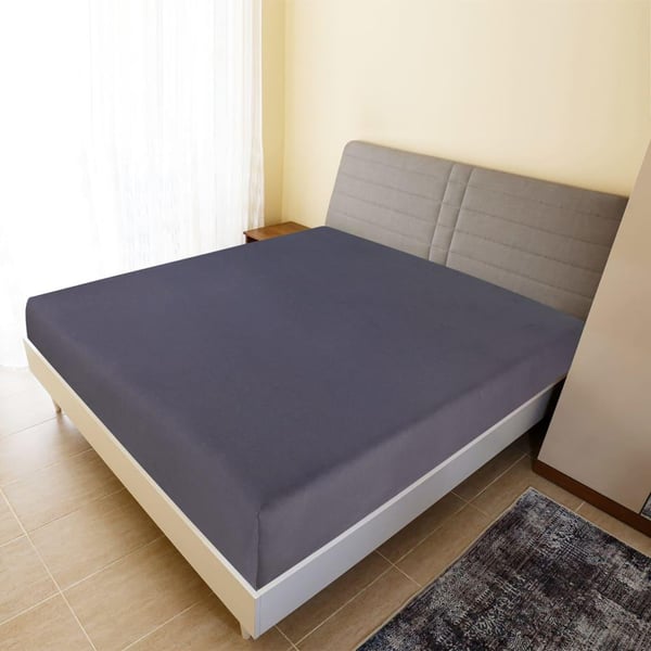 vidaXL Jerseylaken 2 stk antrasitt 180x200 cm bomull