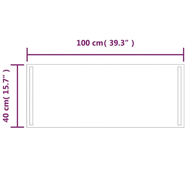 vidaXL Kylpyhuoneen LED-peili 100x40 cm
