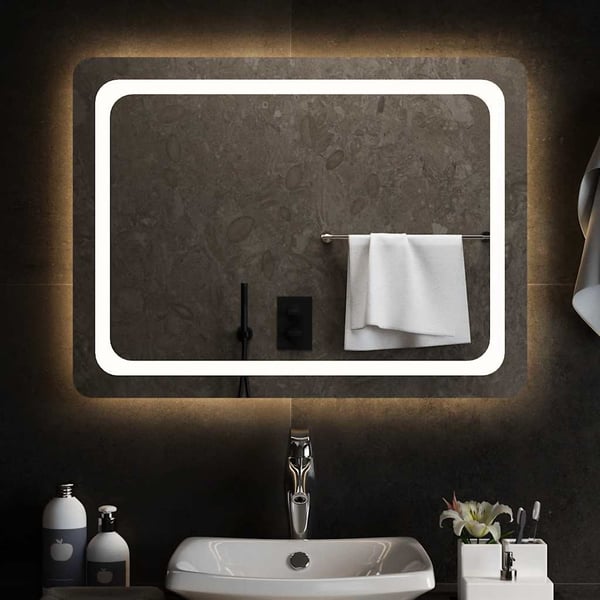 vidaXL Badrumsspegel LED 80x60 cm