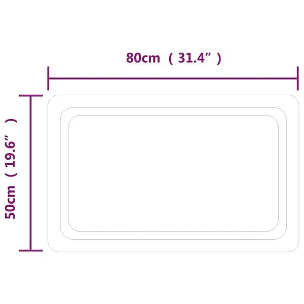 vidaXL Baderomsspeil med LED 80x50 cm