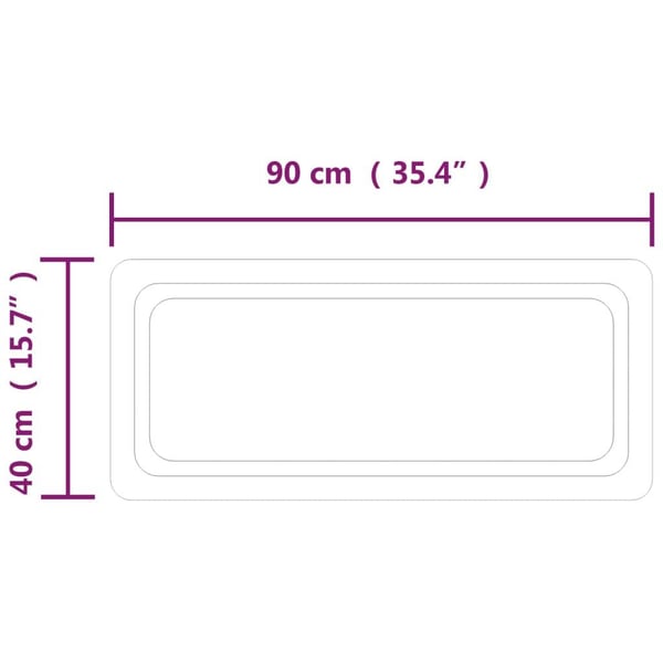 vidaXL Badrumsspegel LED 90x40 cm