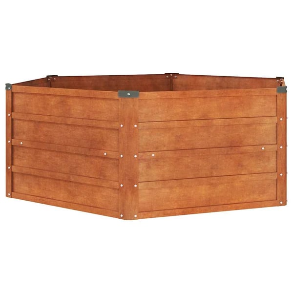 vidaXL Korotettu kukkalaatikko ruoste 129x129x45 cm Corten teräs