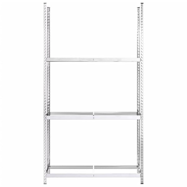 vidaXL Dekkstativer 3 lag 2 stk sølv 110x40x200 cm stål