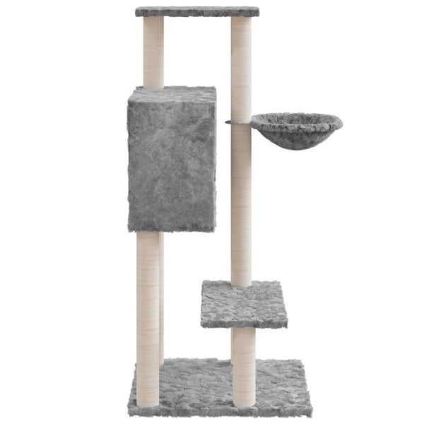 vidaXL Kattetre med klorestolper i sisal lysegrå 108,5 cm
