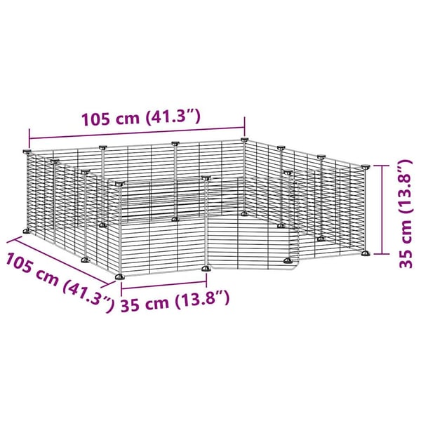 vidaXL 12-panels kjæledyrbur med dør svart 35x35 cm stål