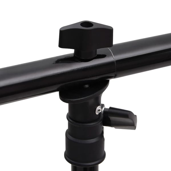 vidaXL T-formet baggrundsstativ 201x60x(70-200) cm sort