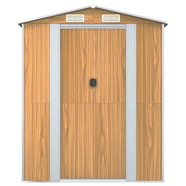 vidaXL haveskur 192x108x223 cm galvaniseret stål lysebrun