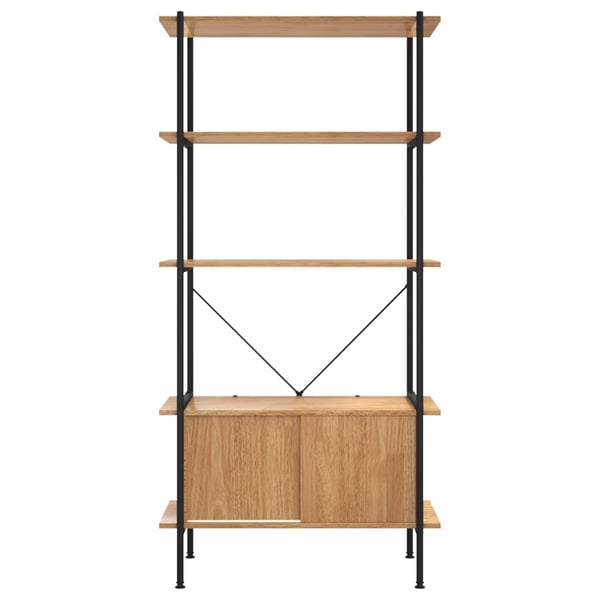 vidaXL Hylle med skap 5 lag 80x40x163 cm stål og konstruert tre