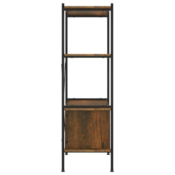 vidaXL reol med skab 80x40x130 cm 4 niveauer stål og konstrueret træ