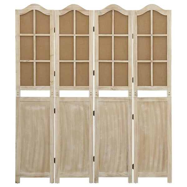 vidaXL Romdeler med 4 paneler brun 140x165 cm stoff