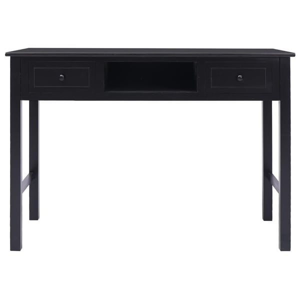 vidaXL skrivebord 108x45x76 cm massivt kejsertræ sort