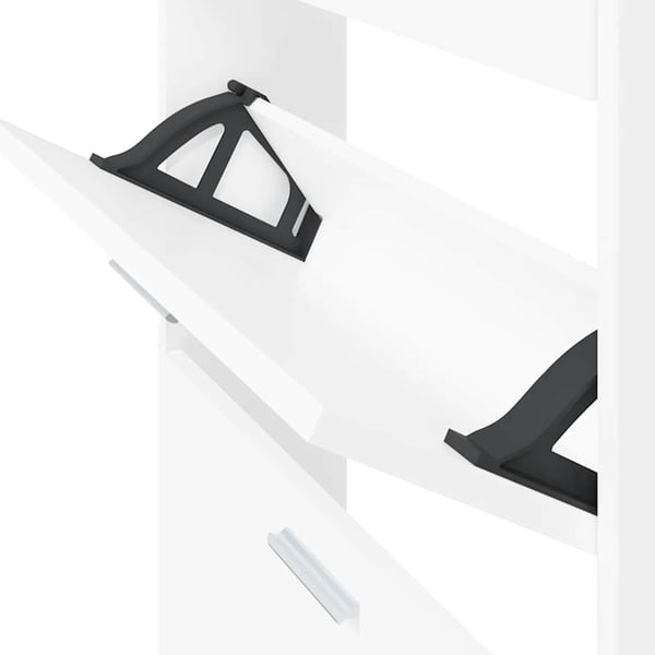 vidaXL Skoskap hvit 59x17x150 cm konstruert tre