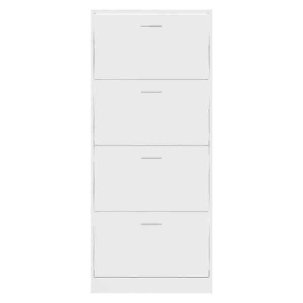 vidaXL Skoskap høyglans hvit 63x24x147 cm konstruert tre