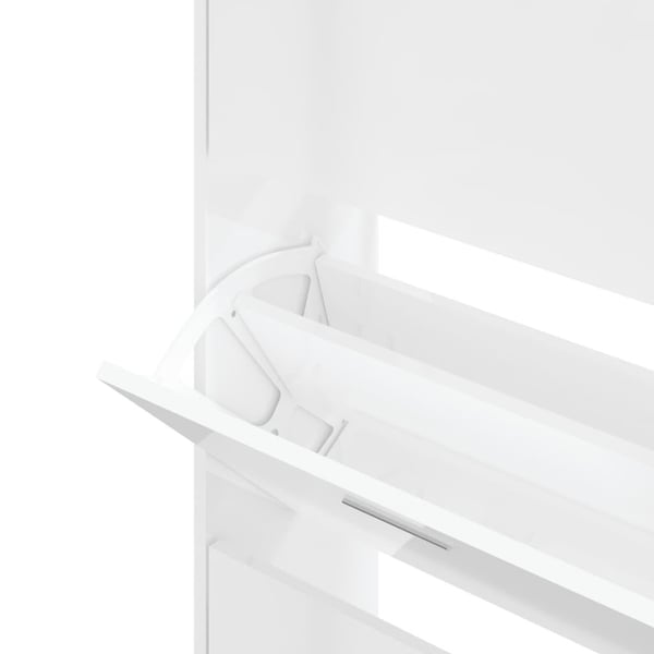 vidaXL Skoskap høyglans hvit 63x24x147 cm konstruert tre