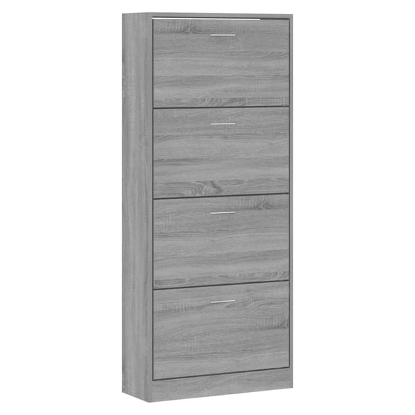 vidaXL Skoskap grå sonoma 63x24x147 cm konstruert tre