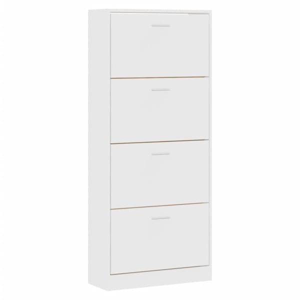 vidaXL Skoskap hvit 63x24x147 cm konstruert tre
