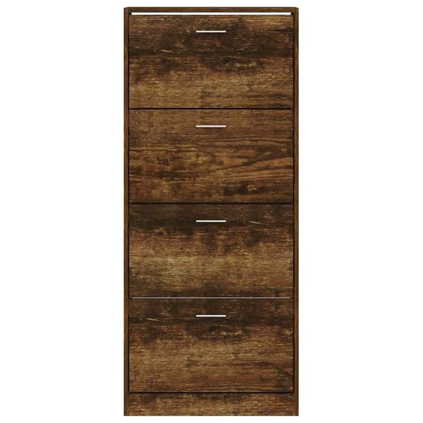 vidaXL Skoskap røkt eik 63x24x147 cm konstruert tre