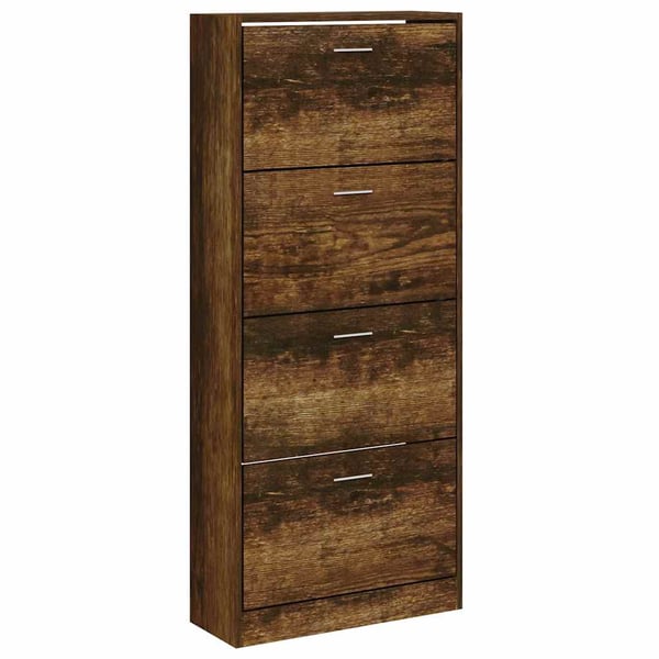vidaXL skoskab 63x24x147 cm konstrueret træ røget egetræsfarve