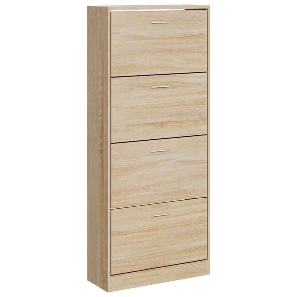 vidaXL Skoskap sonoma eik 63x24x147 cm konstruert tre