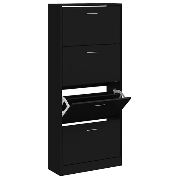 vidaXL Skoskap svart 63x24x147 cm konstruert tre