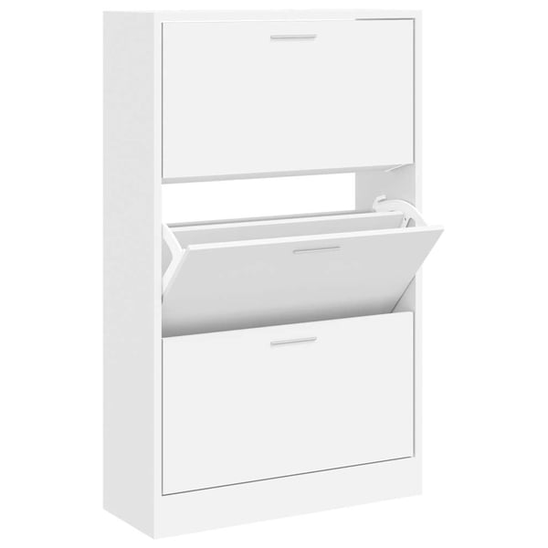 vidaXL Skoskap hvit 63x24x103 cm konstruert tre