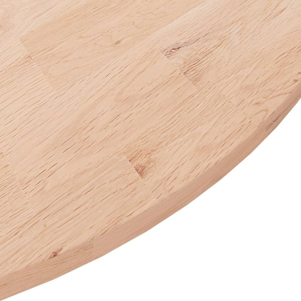 vidaXL rund bordplade Ø90x1,5 cm ubehandlet massivt egetræ