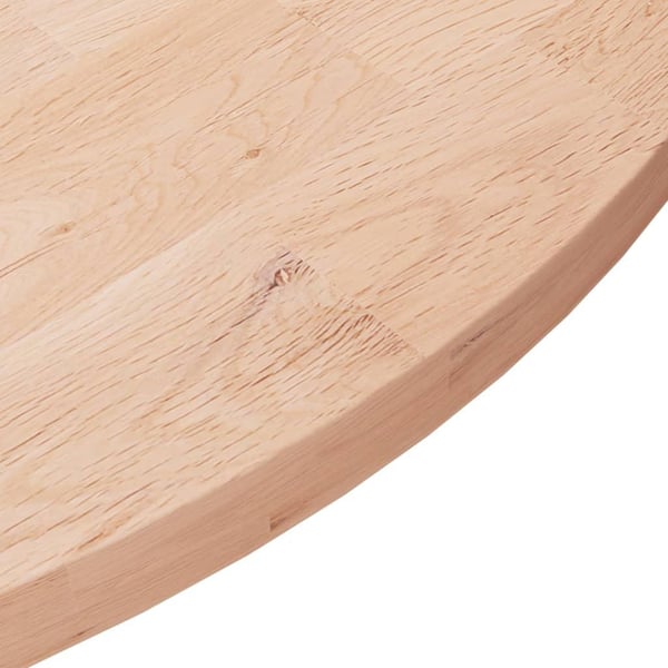vidaXL Rund bordplate Ø70x2,5 cm ubehandlet heltre eik