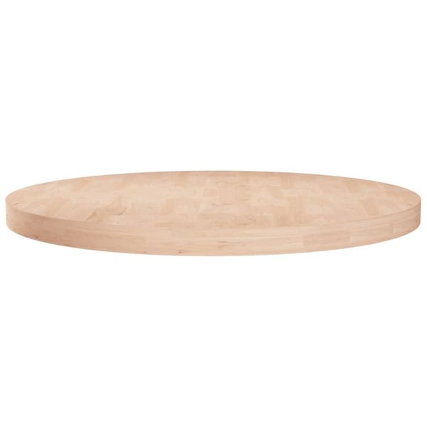 vidaXL Pyöreä pöytälevy Ø80x4 cm käsittelemätön täysi tammi