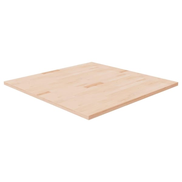 vidaXL Firkantet bordplate 90x90x2,5 cm ubehandlet heltre eik