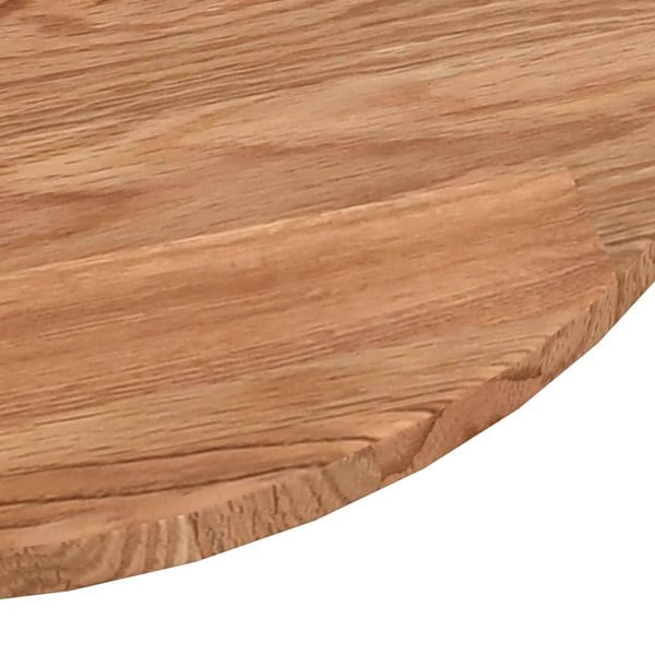 vidaXL Rund bordplate lysebrun Ø60x1,5 cm behandlet heltre eik
