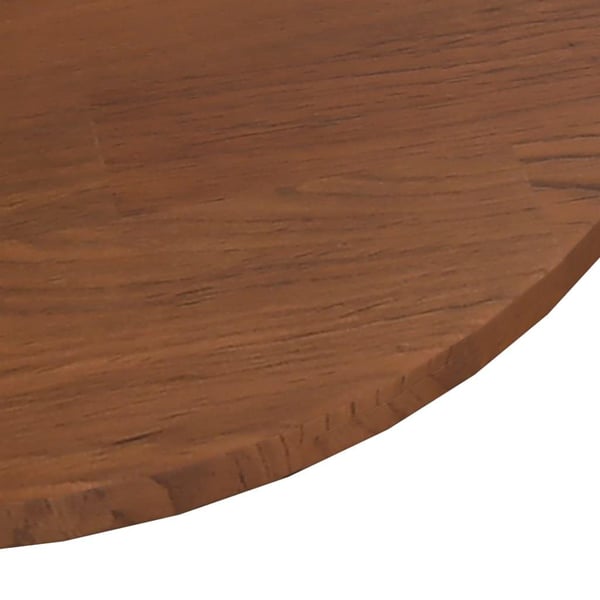 vidaXL Rund bordplate mørkebrun Ø60x1,5 cm behandlet heltre eik