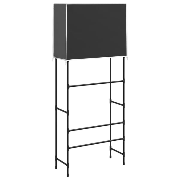 vidaXL Hylle til vaskemaskin 2 etasjer svart 71x29,5x170,5 cm jern