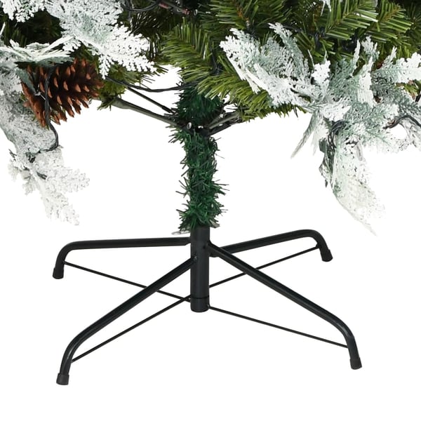 vidaXL juletræ med grankogler og lys PVC og PE 195 cm grøn