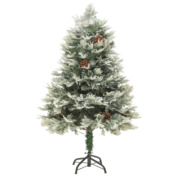 vidaXL juletræ med grankogler og lys PVC og PE 150 cm grøn