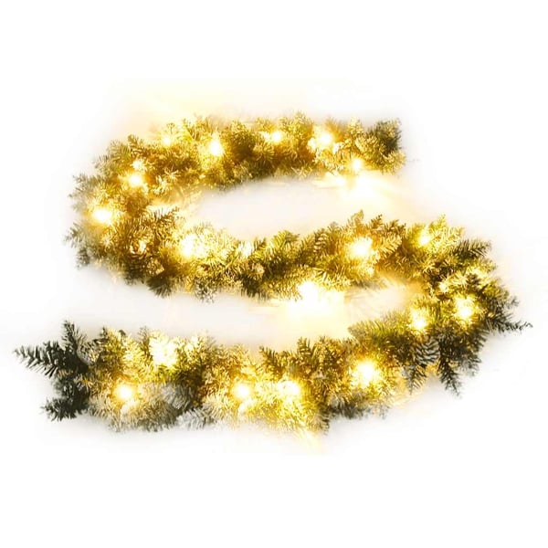 vidaXL juleguirlande med LED-lys 5,2 m PVC grøn