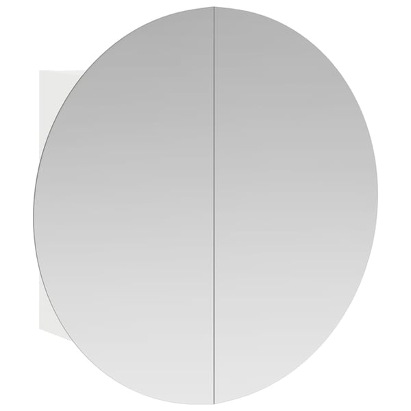 vidaXL badeværelsesskab med rundt spejl og LED-lys 40x40x17,5 cm hvid